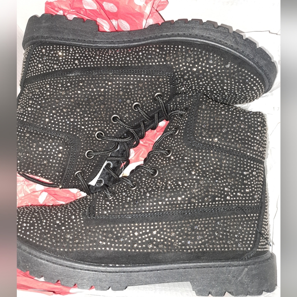 Rock & Candy Black Studded Combat Boots